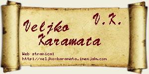 Veljko Karamata vizit kartica